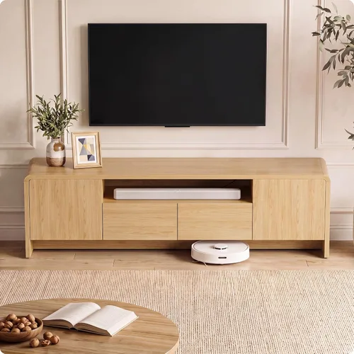 Vista 8 de YESHOMY Soporte de consola de TV de 3 piezas para televisores de hasta 85 Negro