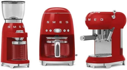 Vista 2 de Smeg Molinillo de café estético estilo retro de los años 50, CGF01 (rojo)