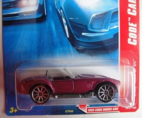 Vista 2 de Hot Wheels Code Car Series -# 13 Shelby Cobra 427 S/C Magenta Lace Wheels #2007-97 Coche coleccionable Mattel escala 1:64