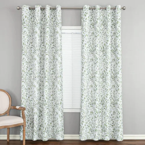 Vista 8 de Leeva Cortinas 80% opacas para dormitorio, tratamiento de ventanas rústicas para habitación de granja, 2 paneles con ojales en la parte superior