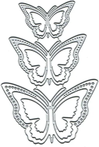 Vista 2 de 3 troqueles de metal de mariposa 3D, diseño de flores de primavera, marco de mariposa, plantillas de corte, plantillas de corte, álbumes