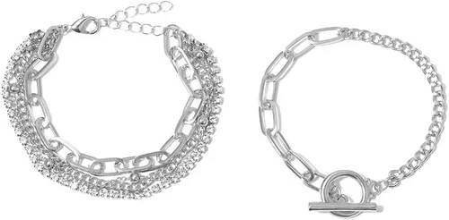 Vista 9 de Joya - Pulsera de clip de papel dorado ajustable con capas apiladas para mujer y niña