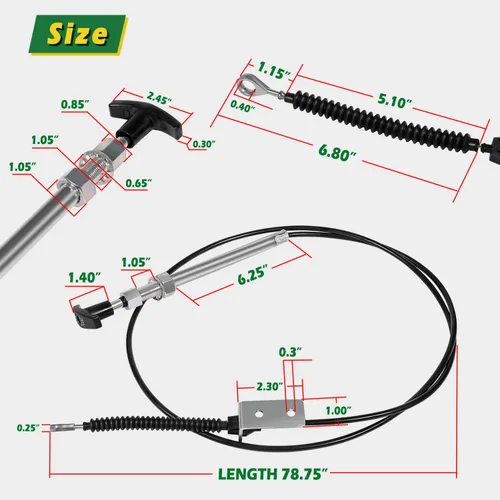 Vista 7 de AM134404 Repuesto para cable de entrada de control de canalón John Deere, cable deflector de canalón compatible con soplador de nieve JD de 44