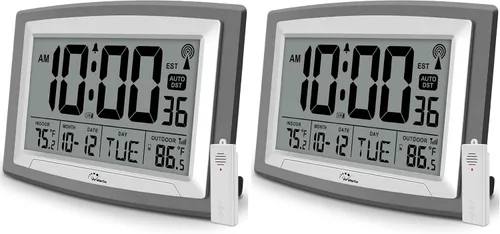 Vista 9 de WallarGe Reloj atómico digital de 8.5 pulgadas con temperatura