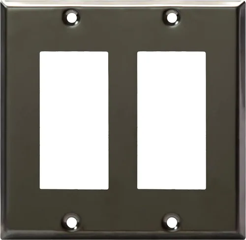Vista 16 de ENERLITES Placa de pared metálica decorativa para interruptor o tomacorriente, resistente a la corrosión, tamaño de 2 segmentos, 4.50" x 4.57