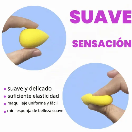 Vista 4 de Pequeña esponja de maquillaje a granel: 30 esponjas de maquillaje de base de varios colores para base, esponjas de maquillaje para cara (30 piezas)