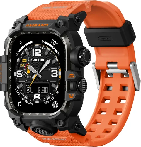 Vista 25 de amBand - Carcasa compatible con Apple Watch SE 3/SE 2/SE/6/5/4 de 1.732 pulgadas, M3 de 1.732 pulgadas, resistente correa táctica, protector