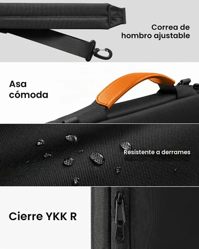 Vista 8 de Tomtoc 360° - Bolsa de hombro protectora para MacBook Air M5/A3449 de 13 Negro