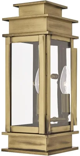 Vista 8 de Livex Lighting 2013-07 Princeton - Linterna de pared para exteriores, bronce, 14 "x 5.5" x 14
