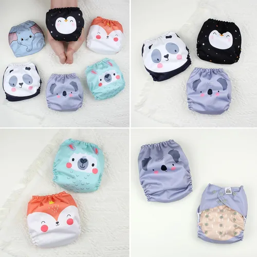 Vista 2 de Mama Koala 3.0 Baby Cloth Diapers with 6 Inserts Bundle, with 2 Pack Reusable Hanging Wet Dry Bag