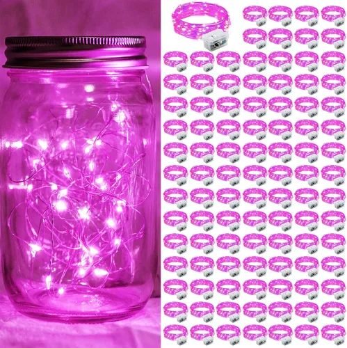 Vista 39 de Paquete de 6 luces de hadas a pilas con temporizador remoto, 8 modos de iluminación, 7 pies, 20 luces LED impermeables para Halloween, Navidad