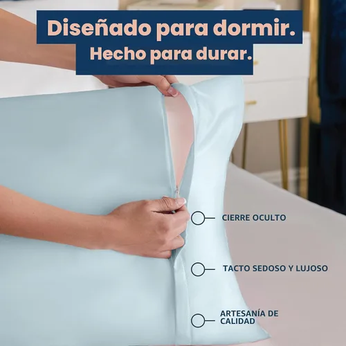 Vista 3 de ShopBedding - Lujosa funda de almohada de satén para el cabello, 2 unidades, satinada, estándar, con cremallera, estampado de cebra marrón