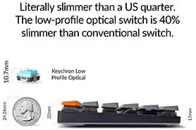 Vista 6 de Keychron K3 - Teclado mecánico inalámbrico Bluetooth con diseño de 75 de 84 teclas ultradelgado intercambiable en caliente con teclado de perfil