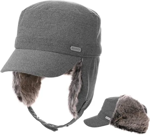 Vista 17 de Jeff & Aimy Gorra de béisbol unisex de invierno con orejeras trampero de caza, sombrero de esquí, 21.3-24.4 in