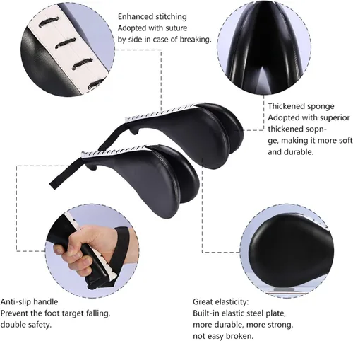 Vista 5 de Taekwondo Double Kick Pad,Target Karate Kickboxing Training TKD Kicking Pad,Practice Kick Target Training Double Face Kick Foot Pad,Equipo de artes
