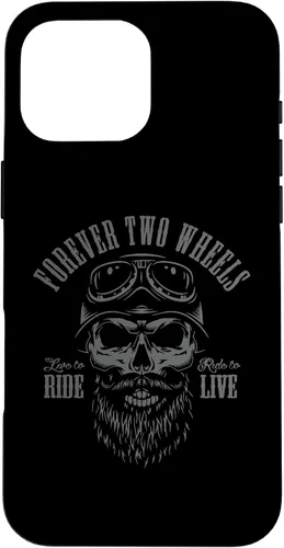 Vista 19 de Forever Two Wheels Biker Skull with Beard Motorcycle Design - Carcasa para iPhone 17