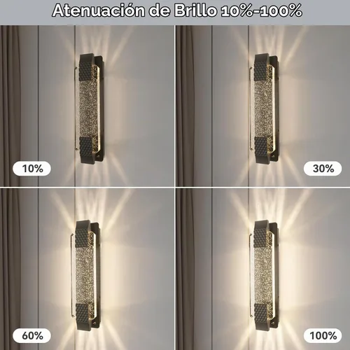Vista 6 de camuucci Aplique de pared a pilas recargable de 12000 mAh, lámpara de pared para interiores, no cableada, para dormitorio, sala de estar, 1 paquete