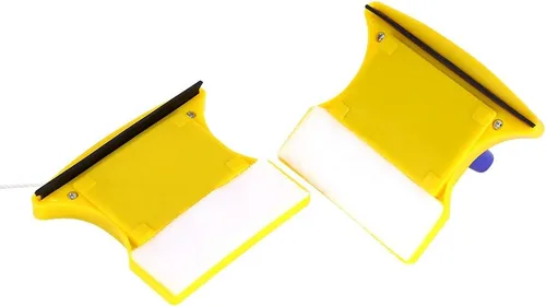 Vista 5 de Herramienta magnética para limpiar ventanas de doble cara, limpiador de vidrio con 2 algodón de limpieza extra, kit de limpiacristales para el hogar