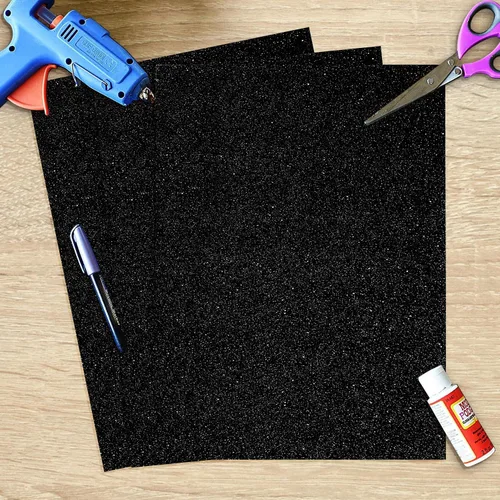 Vista 5 de SANZIX 25 hojas de papel de cartulina negra con purpurina - 8.2"x11.7", 110lb 300 GSM, cartulina negra brillante pesada con purpurina para álbumes