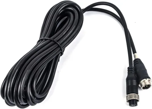 Vista 2 de Cable de extensión de video de coche de 16 pies y 16.4 ft, 4 pines, resistente al agua, a prueba de golpes, para cámara de visión trasera CCTV