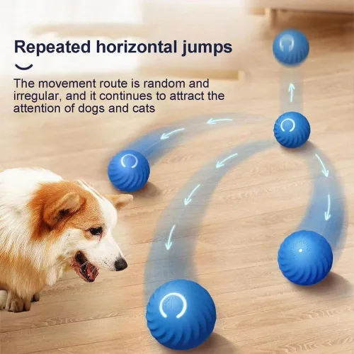 Vista 4 de Juguetes interactivos para gatos, juego automático de pelota móvil activada por movimiento, tapete de juego de 28 pulgadas, pelota rodante rápida