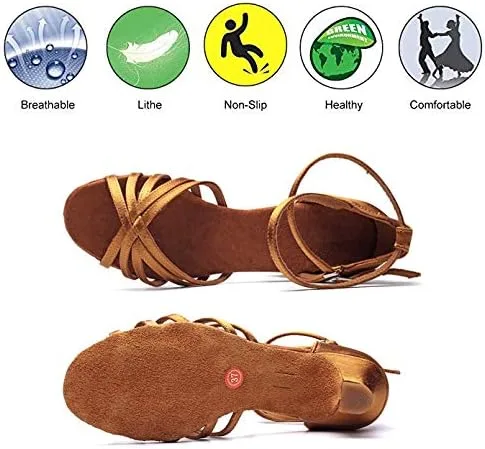Vista 2 de Zapatos de baile latino para mujer, zapatos de baile de salón de baile de jazz