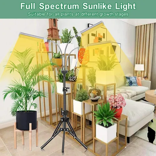 Vista 4 de Luz de cultivo de plantas, luz de cultivo para plantas de interior con altura ajustable de 20 a 60 pulgadas, temporizador de espectro completo, 3
