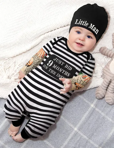 Vista 2 de Baby Boy Clothes Long Sleeve Letter Print Romper One Piece Jumpsuit