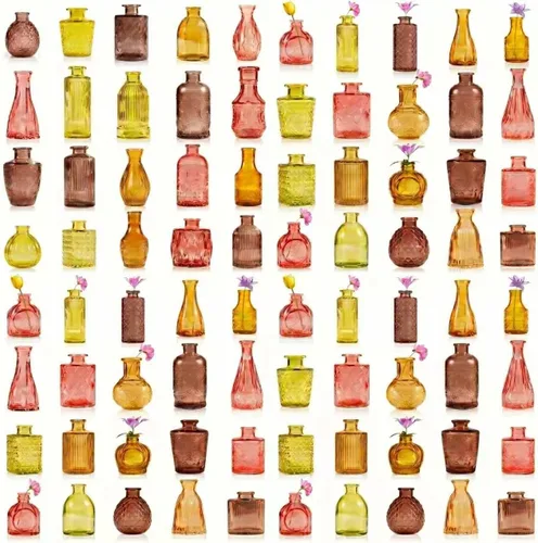 Vista 7 de Juego de 40 Piezas de Floreros Pequeños, Floreros para Centros de Mesa, Lindos Floreros de Cristal Pequeños al Por Mayor, Floreros Pequeños