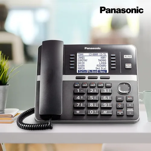 Vista 5 de Teléfono de Oficina Panasonic, Accesorio de Teléfono de Escritorio con Cable para Conectarse Inalámbricamente a Estación Base Expandible