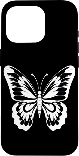 Vista 20 de Funda gráfica de mariposa blanca y negra para iPhone 16