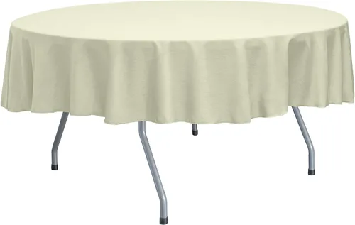 Vista 83 de Ultimate Textile Mantel redondo reversible Shantung Satin Majestic de 84 pulgadas, color rosa hielo