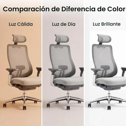 Vista 3 de COLAMY Silla de oficina ergonómica de malla, silla de escritorio ejecutiva con respaldo alto con reposacabezas ajustable, brazo 4D, asiento