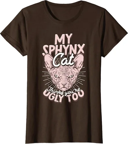 Vista 26 de My Sphynx Cat Thinks You're Ugly Too Pet Hairless Cat Sphynx T-Shirt Asphalt Grey
