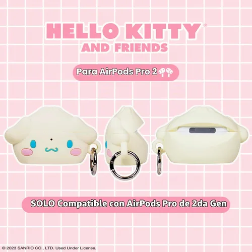 Vista 2 de iFace Funda de Hello Kitty y sus amigos [compatible con AirPods Pro1/Pro2, no para Pro3] [Serie de bollos al vapor] Funda protectora de silicona
