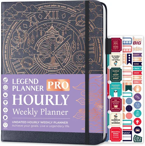 Vista 13 de Legend Planner PRO horario semanal y diario - Organizador con franjas horarias. Diario de citas y agenda para trabajo y vida personal, A4