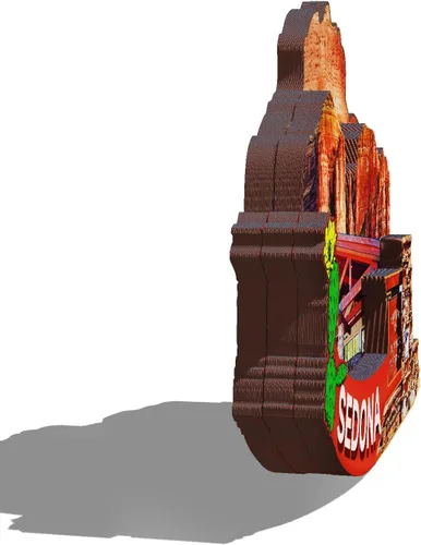 Vista 2 de Imán de madera Sedona de Estados Unidos 3D para nevera, recuerdos coleccionables, decoración hecha a mano, artesanías 2