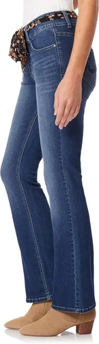 Vista 3 de Angels Forever Young Women's Curvy Bootcut Mid-Rise Belted Jeans (Standard and Plus)