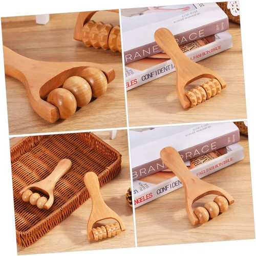 Vista 9 de 1 Unidades Rodillo Facial Cuerpo Er Auto Pierna Brazo Alivio de la Mano Pie Ers Masaje Masaje de Tejidos Masaje Mujeres Cuello Cara DIY Madera
