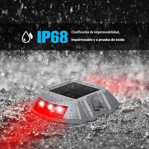 Vista 4 de VOLISUN Luces Solares de Cubierta de Navidad Luces de Muelle de Entrada, Paquete de 4 LED IP67 Impermeables Luz de Advertencia de Escalón para Rojo