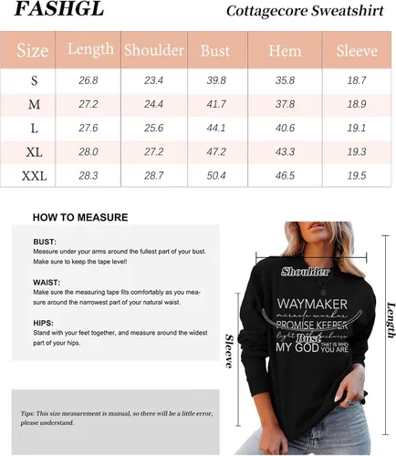 Vista 7 de FASHGL Waymaker - Sudadera de manga larga para mujer Miracle Worker Promise Keeper