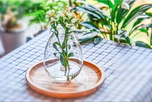 Vista 4 de Kingbuy Maceta de cristal para colgar en la pared, florero, estación de propagación de plantas hidropónicas, decoración de jardín, oficina en casa