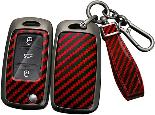 Vista 10 de ontto Funda para llavero de automóvil para Volkswagen Jetta Golf GTI Passat Polo Tiguan Atlas Touareg Beetle Flip Flip Llave plegable, soporte