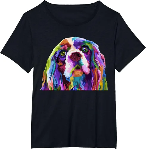 Vista 21 de Camiseta con diseño de Cocker Spaniel de arte pop para dueños de perros, Negro, S