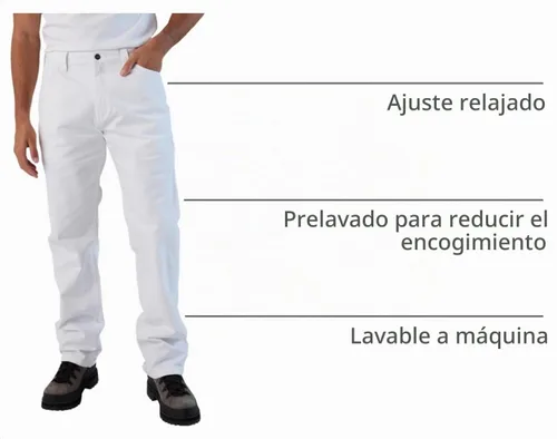 Vista 4 de Dickies Pantalones de pintor utilitarios para hombre Blanco