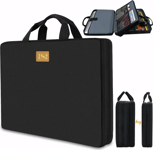 Vista 17 de ZINZ - Funda para portátil de 13 pulgadas con funda expandible, maletín protector de computadora con múltiples bolsillos, compatible con MacBook