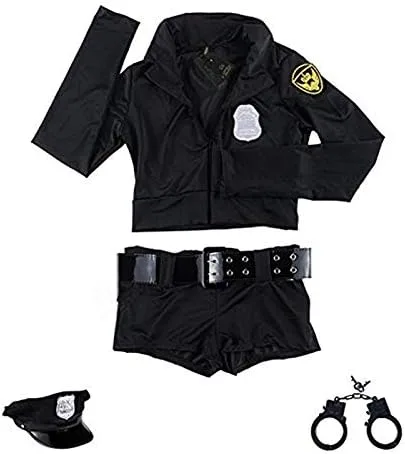 Vista 7 de Disfraz de Halloween sexy para mujer, uniforme de policía, lencería de cosplay, trajes de policía