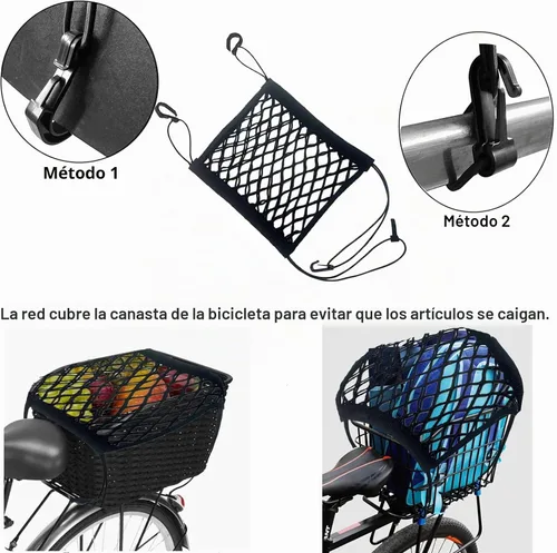 Vista 7 de Red de carga mejorada para almacenamiento de cascos de motocicleta, red elástica de doble capa de alta elasticidad de 11 x 9.8 pulgadas