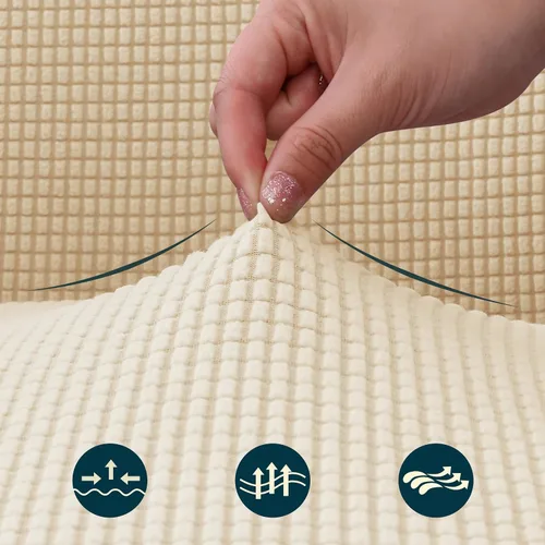 Vista 4 de Yonus - Juego de fundas para sillas Parsons de comedor, fundas de sillón extraíbles para silla de estar, solo funda, sin silla (1, beige)