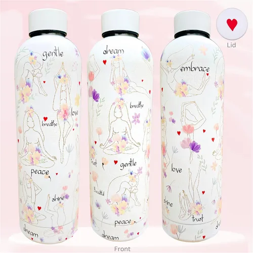 Vista 11 de Fun Chic - Botella de agua motivacional de 24 onzas para mujer, acero inoxidable, citas inspiradoras, regalo femenino, bebida eléctrica para niña